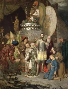 History Of Russia Prints: Prince Michael of Chernigov at the camp of Batu Khan