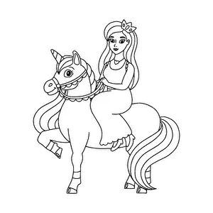 Rides Prints: The princess is riding a unicorn