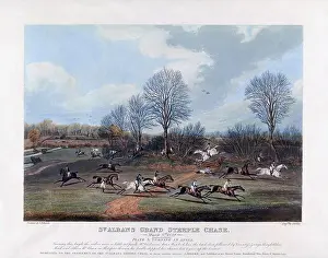 Wall Decor Prints: A print aquatint of Steeple Chasing - St Albans Grand Steeple chase plate 3