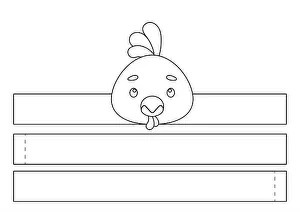 Headband Prints: Printable chicken paper crown. Fun accessory for entertainment