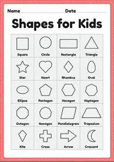 Kite Prints: Printable shapes for preschool and kindergarten kids to learn basic symbols for educational activities