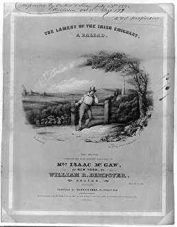 Sorrow Prints: A printed ballad titled The Lament of the Irish Emigrant