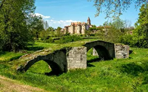 Loire Prints: The priory of Pommiers. Forez. Loire. Auvergne-Rhone-Alpes. France