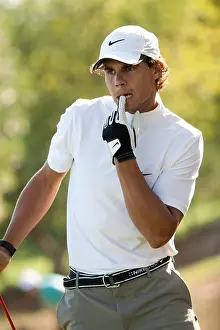 ProAm Golf Tournament - Rafa Nadal watches the ball fall