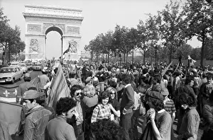 1978 00 00 Prints: A procession of Beziers fans on the occasion of the victory in the rugby club championship
