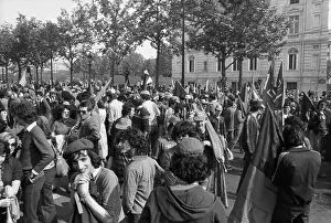 1978 00 00 Prints: A procession of Beziers fans on the occasion of the victory in the rugby club championship