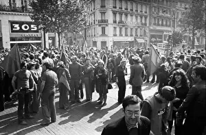 1978 00 00 Prints: A procession of Beziers fans on the occasion of the victory in the rugby club championship