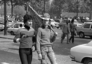A procession of Beziers fans on the occasion of the victory in the rugby club championship