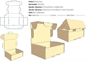 Employed Prints: Product box packaging design template selflock die cut - vector