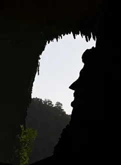 Sarawak Prints: the profile of Abraham Lincoln's face in the rock formations of the Deer Cave in Malaysia