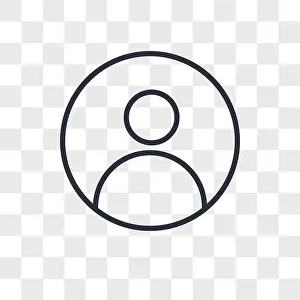 Transparency Prints: profile pic vector icon isolated on transparent background, profile pic logo concept