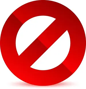 Difficulty Prints: Prohibition-restriction sign icon