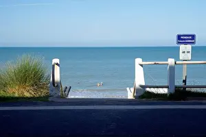 Manche Prints: Promenade François Guimbaud in Jullouville (Manche, Normandy, France)