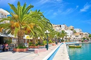 Images Dated 23rd June 2017: Promenade in Sitia, Crete Island, Greece