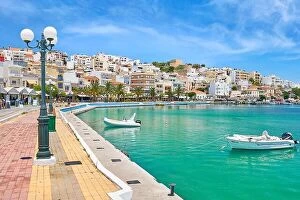 Images Dated 23rd June 2017: Promenade in Sitia, Crete Island, Greece