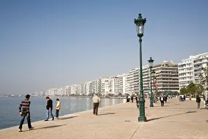 Thessaloniki Prints: Promenade Waterfront Thessaloniki Greece