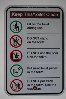 Cleanliness Prints: Proper Toilet Etiquette Sign In National Park attempts to keep facilities clean