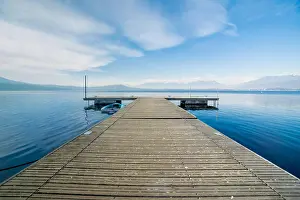 Clouded Prints: Prospectic view from a wooden jetty