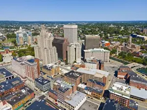 Rhode Prints: Providence modern city aerial view in downtown providence