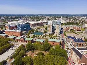 Statehouse Prints: Providence modern city aerial view including Waterplace Park