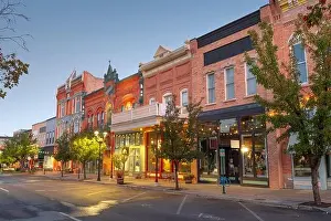 Provo, Utah, USA downtown on Center Street at dusk