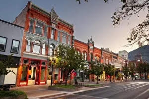 Provo, Utah, USA downtown on Center Street at dusk