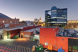 Provo, Utah, USA downtown cityscape at dusk