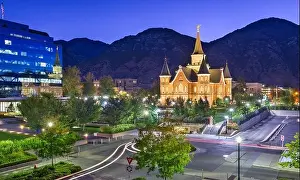 Provo, Utah, USA at Provo City Center Temple at twilight