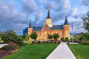 Provo, Utah, USA at Provo City Center Temple at twilight