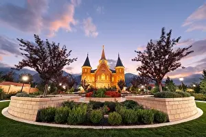Provo, Utah, USA at Provo City Center Temple at twilight