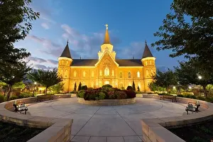 Provo, Utah, USA at Provo City Center Temple at twilight