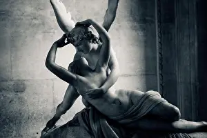 Ancient Art Prints: Psyche Revived by Cupid's Kiss (Amore e Psiche) by Antonio Canova at the Louvre Museum in Paris