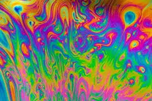 Psychedelic multicolored soap bubble abstract background