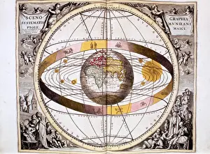 Ann Ronan Pictures Prints: Ptolemaic (geocentric/Earth-centred) system of the Universe, 1708