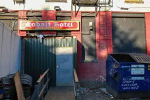 Alleyway Prints: Back pub entrance to the Cobalt Hotel along Main Street in Vancouver, BC