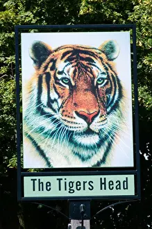 Inns Prints: The pub sign of The Tigers Head public house in Chislehurst, Kent