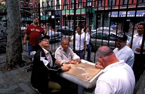 Vocation Prints: Puerto Rican people playing domino at a park Manhattan New York USA