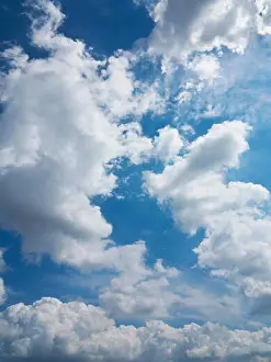 Color Photography Prints: Puffy Clouds in Blue Sky