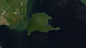 Banda Sea Prints: Pulau Bahubulu in the Banda Sea on a satellite image taken in April 6, 2021