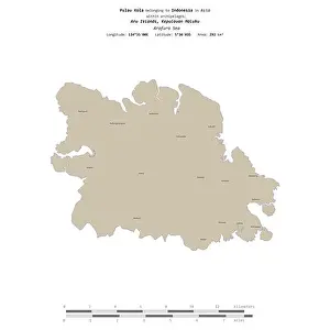 Coordinates Prints: Pulau Kola in the Arafura Sea, belonging to Indonesia