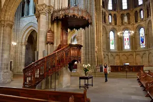 Geneva Prints: Pulpit inside St. Pierre Cathedral in Old Town Geneva