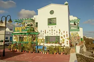 Punta Mujeres, Spain - 18 January 2021: rustical house at the village of Punta Mujeres on Lanzarote island in Spain