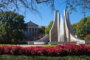 Indiana Prints: Purdue Engineering Fountain with Hovde Hall in background