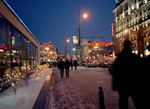 Nightlife Prints: Pushkin Square, Moscow Russia