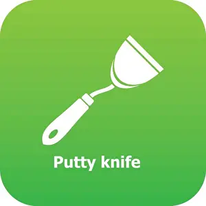 Flexible Prints: Putty knife icon green vector