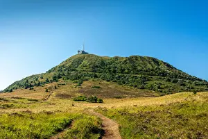 Auvergne Prints: Puy de Dome volcano, Regional natural park of Auvergne Volcanoes