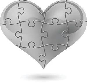 Mental Prints: Puzzle heart. Vector illustration