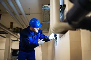 Ability Prints: PVC Water Pipe Inspection By Construction Worker