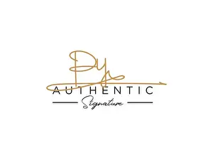 Handwriting Prints: PY Signature Logo Template Vector
