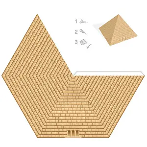 Fold Prints: Pyramid paper model. Easy template - historical